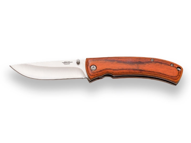 JKR SPORTING FOLDING KNIFE WOODEN HANDLE