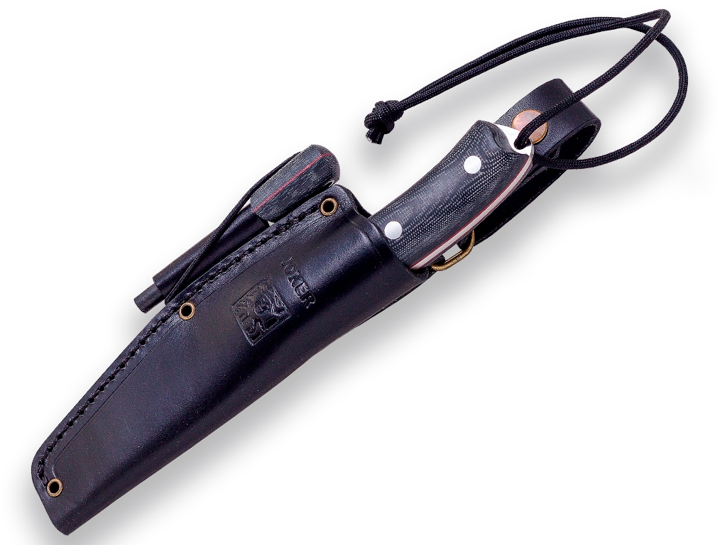 BLACK MICARTA JOKER BUSHCRAFTER W/FIRESTEEL BUSHCRAFT KNIFE.