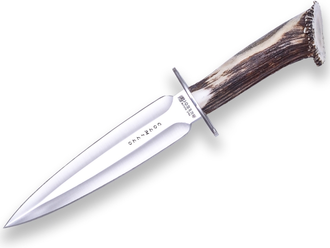 STAG HORN HANDLE, 21,5 CM FIXED BLADE...