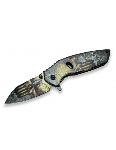THE PUNISHER GOLD FOLDING KNIFE WITH...