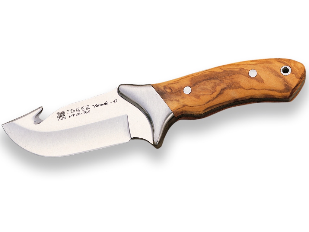 Premium Damascus EDC Skinning Knife | Olive Wood Handle