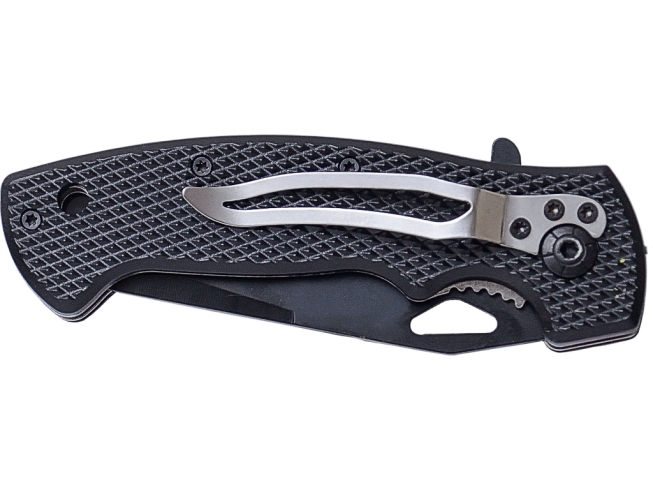 NAVAJA CON PUÑO DE FIBRA NEGRO Y HOJA...