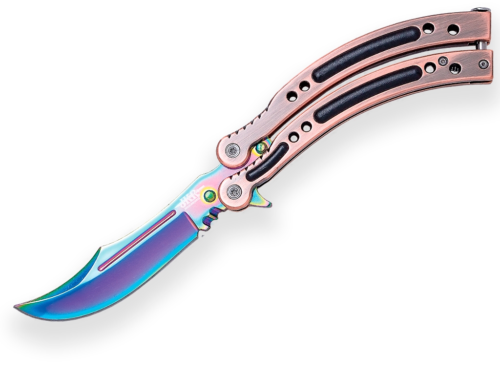 COUNTER STRIKE GO JKR BUTTERFLY KNIFE. ALUMINUM HANDLE AND 10 CM ...