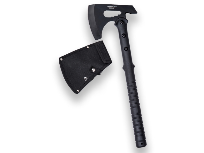 40 CM STAINLESS STEEL AXE. FIBER AND...