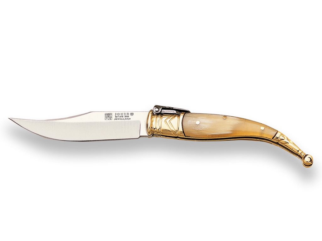 CLASSICAL SPANISH FOLDING KNIFE "JEREZANA" BULL HORN HANDLE 7.5 CM
